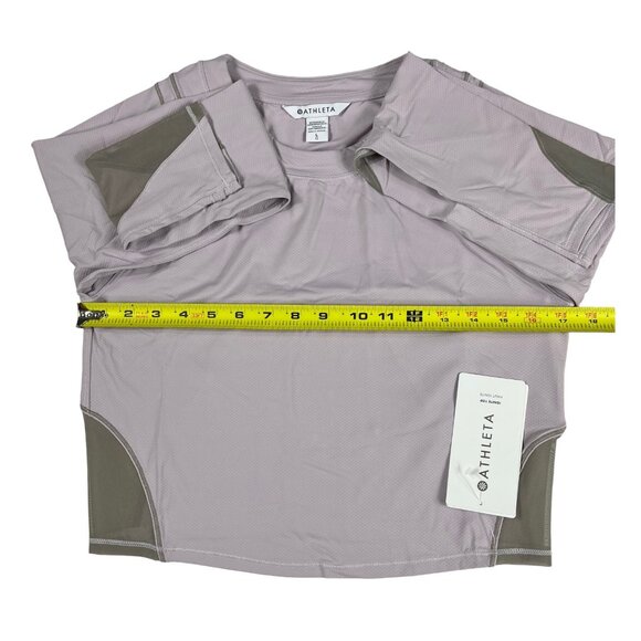 Athleta Ignite Shasta Purple/Bluff Gray Cropped Workout Active Top Size Large - Picture 5 of 14